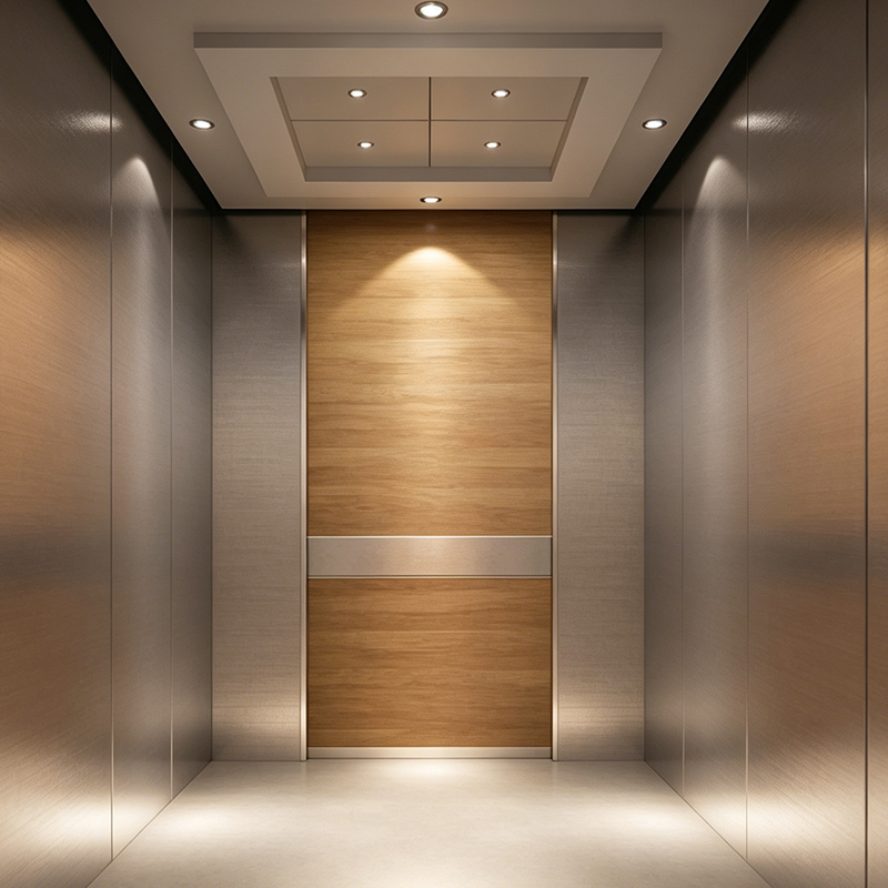 LED-belysning kommerciel passagerlift med PVC-gulve